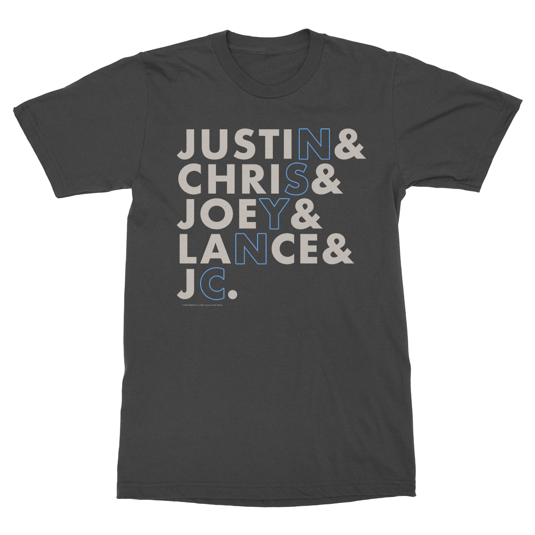 NSYNC - Name Stack T-Shirt (Dark Heather Grey)